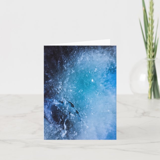 Foto för mörk blått Ice-Abstrakt Kort (Framsida)