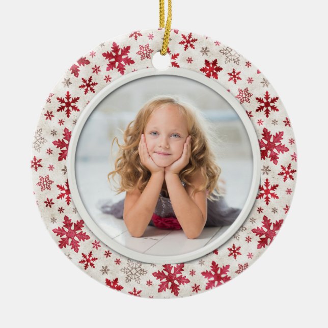 Foto för multifärgad för julhelgdagsnöflingor julgransprydnad keramik (Framsidan)