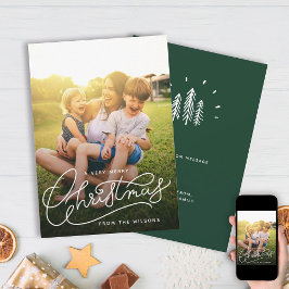 Foto för mycket God jul-enkel cute-familj Julkort