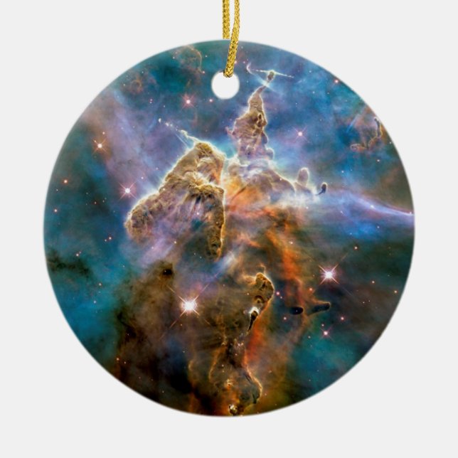 Foto för Mystic Mountain Carina Nebula Hubble Spac Julgransprydnad Keramik (Framsidan)