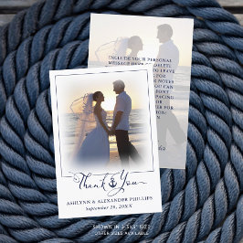 Foto för Nautical Anchor Bröllop Script Tack 2 Kort