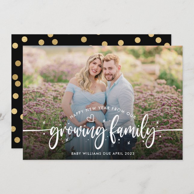 Foto för nyårsGravid Meddelande (Fram/baksida)