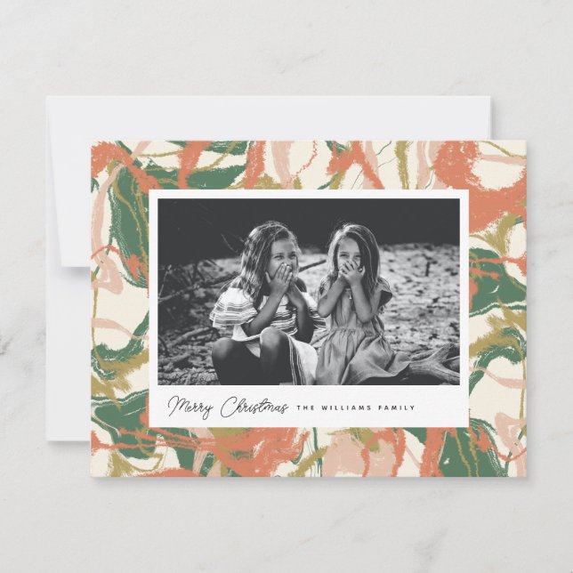 Foto för ögonblicksbild av färgad Abstrakt God jul Julkort (Framsida)