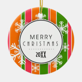 Foto för orange- och Grönt-God jul Julgransprydnad Keramik