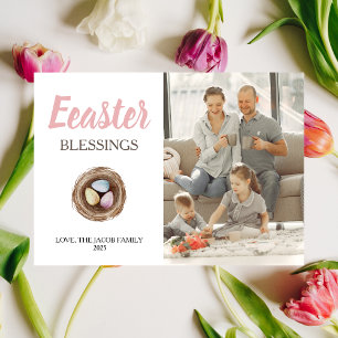 Foto för Påsk Blesings-skript för modern Elegant Julkort
