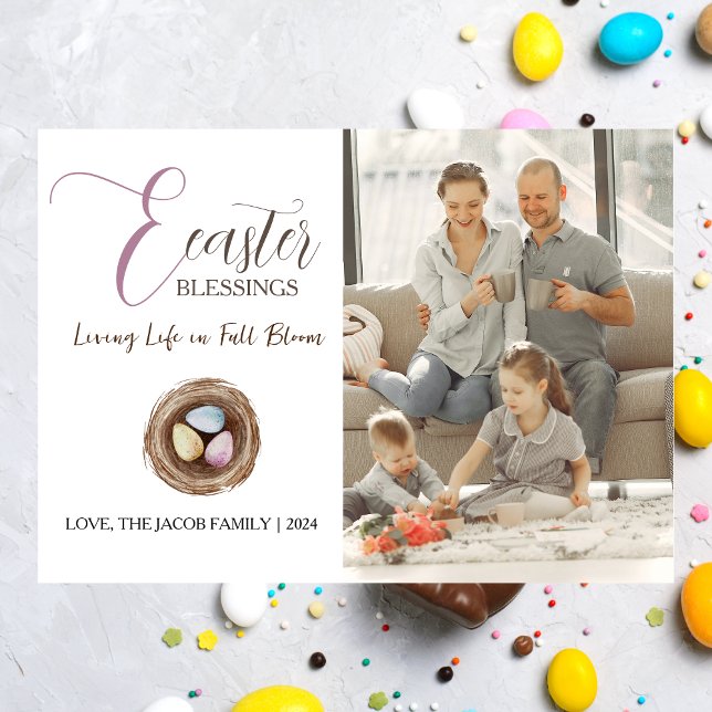 Foto för Påsk Blesings-skript för modern Elegant Julkort (Skapare uppladdad)