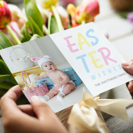 Foto för pastel Personlig i Modern Påsk Önskemål Julkort