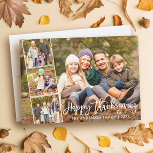 Foto för Penselskriptfamiljen Happy thanksgiving 4 Julkort