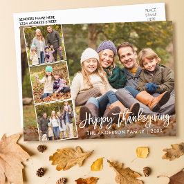 Foto för Penselskriptfamiljen Happy thanksgiving 4 Vykort