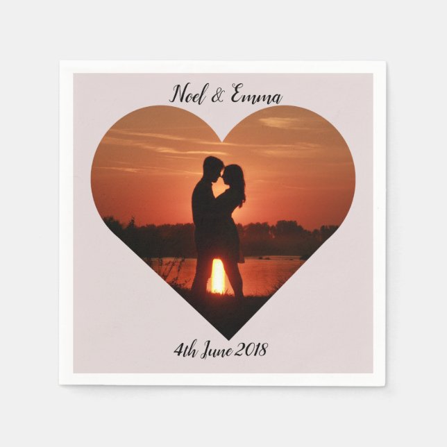 Foto för Personlig av hjärtdesign Pappersservett (Framsidan)