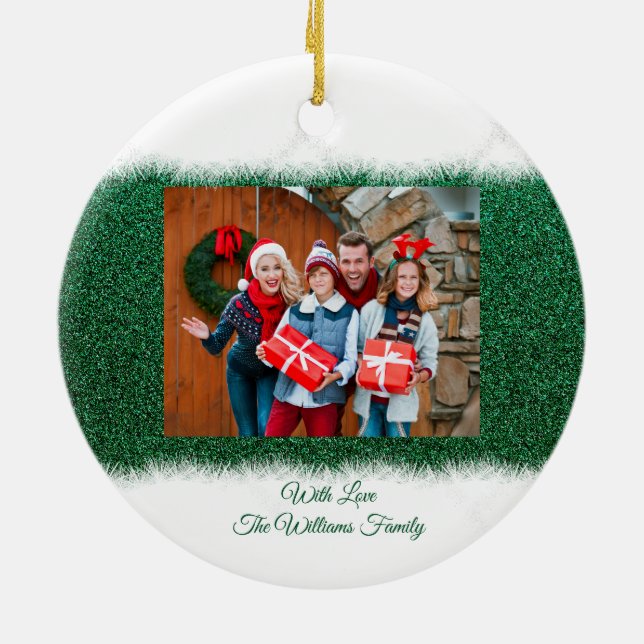 Foto för personlig-familjen - jul- julgransprydnad keramik (Baksidan)