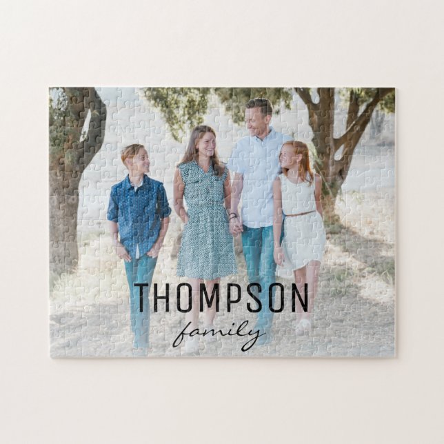 Foto för personlig-familjen och namn pussel (Horisontell)
