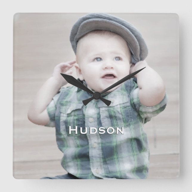 Foto för personlig Wall Clock Baby Fyrkantig Klocka (Framsida)