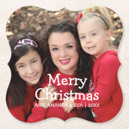 Foto för personlig White Script God jul Underlägg Papper