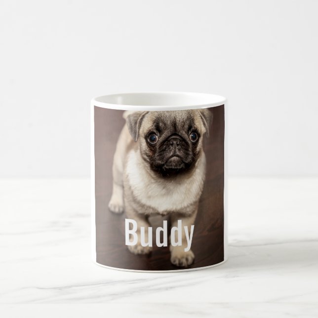Foto för personligmopshund och ditt mopshundnamn kaffemugg (Center)