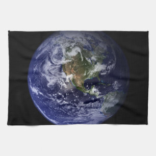 Foto för planetjordutrymme kökshandduk