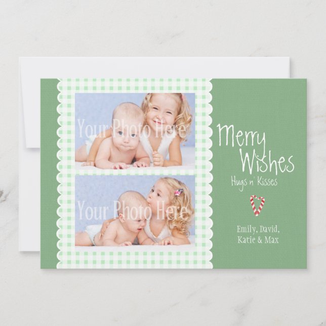 Foto för platta kontrollerkort julkort (Framsida)