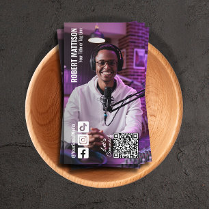 Foto för Podcaster Social Media QR-kod Visitkort