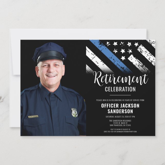 Foto för polisens Pension Blue Line Tillsatta laga Inbjudningar (Framsida)