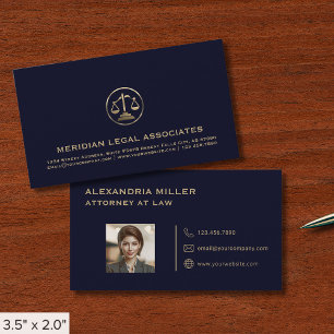 Foto för professionell Navy Blue Attorney Visitkort