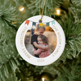 Foto för prydnadsfamiljen Vintage jul Light Orname Julgransprydnad Keramik