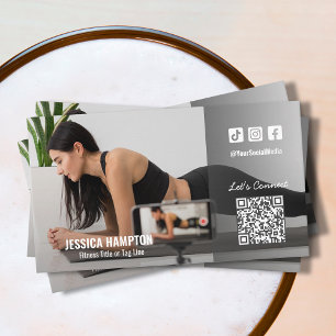 Foto för QR-kod för Fitness Social Media Visitkort