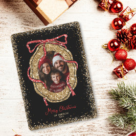 Foto för Red Guld Glitter God jul-familjen Inbjudningar