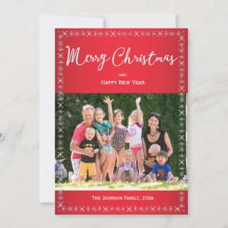 Foto för Red jul Card Hälsning-familjen Julkort