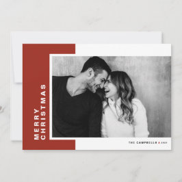 Foto för Red Modern Färg Block God jul Julkort