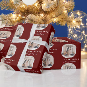 Foto för Red Script God jul Family Namn Presentpapper