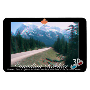 Foto för rocky mountainsKanada 3D rött Cyan Magnet