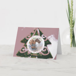 Foto för Rosa av konstnärlig Grönt i julgran Helgkort