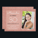 Foto för  Rosa i Ro vid 30:e Gnistran Inbjudningar<br><div class="desc">30:e Eleganten Faux Gnistra för Födelsedagsfest och Glitter Ro Guld eller födelsedagsinbjudningar för Rosa är perfekt för Ro för Guld eller Rosa. Dessa foto- eller Bild-inbjudningar är perfekt för en kvinna som vrider trettio Födelsedagsfester. Du kan uppdatera inbjudningskortet så att det innehåller din egen information om foto, namn och födelsedagsplats....</div>