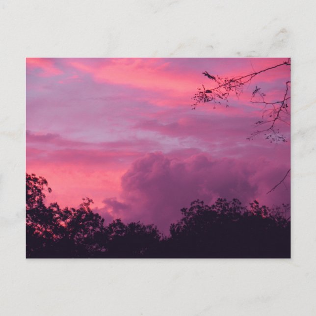 Foto för rosa och Lila Solnedgång i Himlar Himlar Vykort (Framsida)