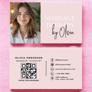 Foto för  Rosa vid massageterapi QR-kod Visitkort