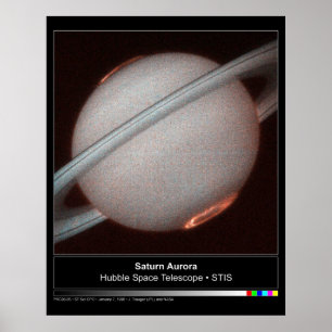 Foto för Saturn auroraHubble teleskop Poster