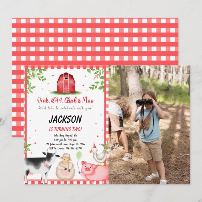 Foto för servergrupp Födelsedagsfest Inbjudningar (Fram/baksida)