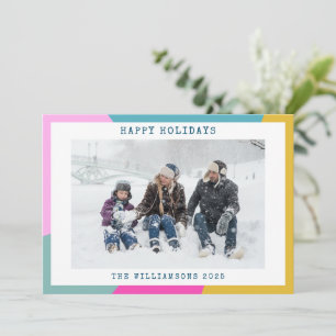 Foto för Shock rosa av Bright Geometric Sunburst S Julkort