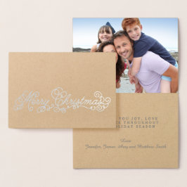 Foto för Silver Foil Elegant God jul Photo Folierat Kort