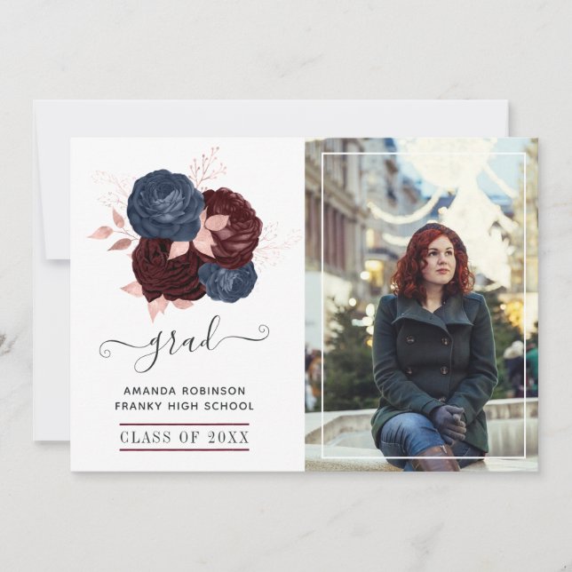 Foto för sjön, sjön och Ro Guld Blommigt Studenten Meddelande (Framsida)