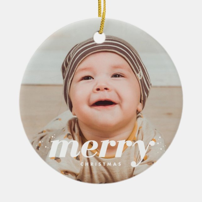 Foto för Snömodern Personlig God jul Julgransprydnad Keramik (Framsidan)