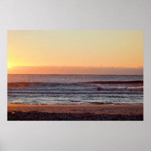 Foto för strandhavsoluppgång poster