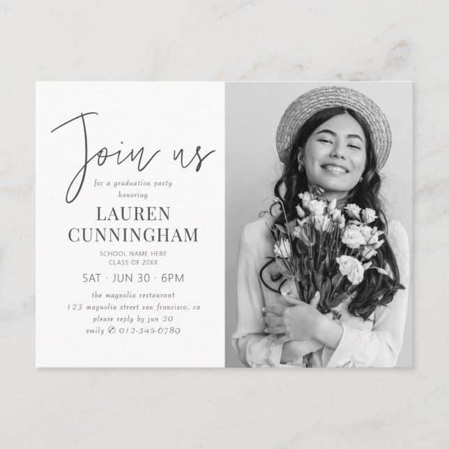 Foto för Studenten-minimalistisk modern enkel Chic Vykort (Framsida)