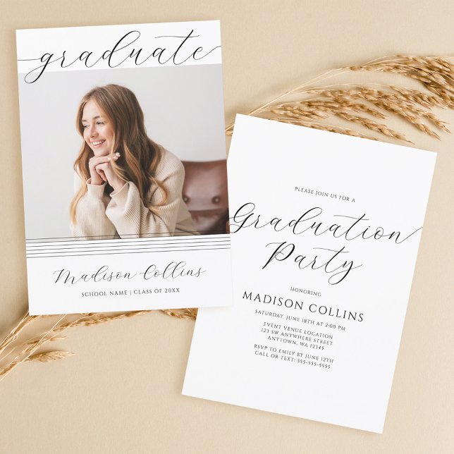 Foto för Studentfest av minimalistisk Linjer Inbjudningar (Skapare uppladdad)