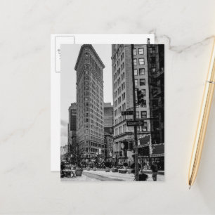 Foto för svart- & vitFlatiron byggnad i NYC Vykort