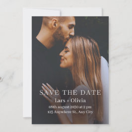 Foto för svartvit minimal Snyggt Spara Datumet