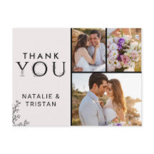 Foto för Tack för blommigt-typografi