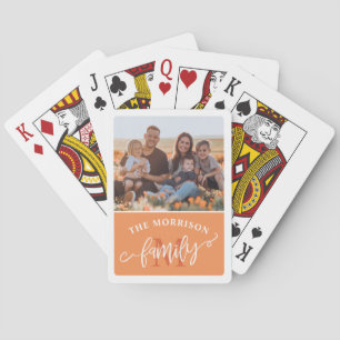 Foto för Tangerine Monogram-penselskriptfamiljen Casinokort