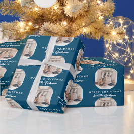 Foto för Teal Blue Chic God jul Family Namn Presentpapper