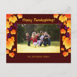 Foto för thanksgiving Fall Foliage Orange Guld Löv Vykort